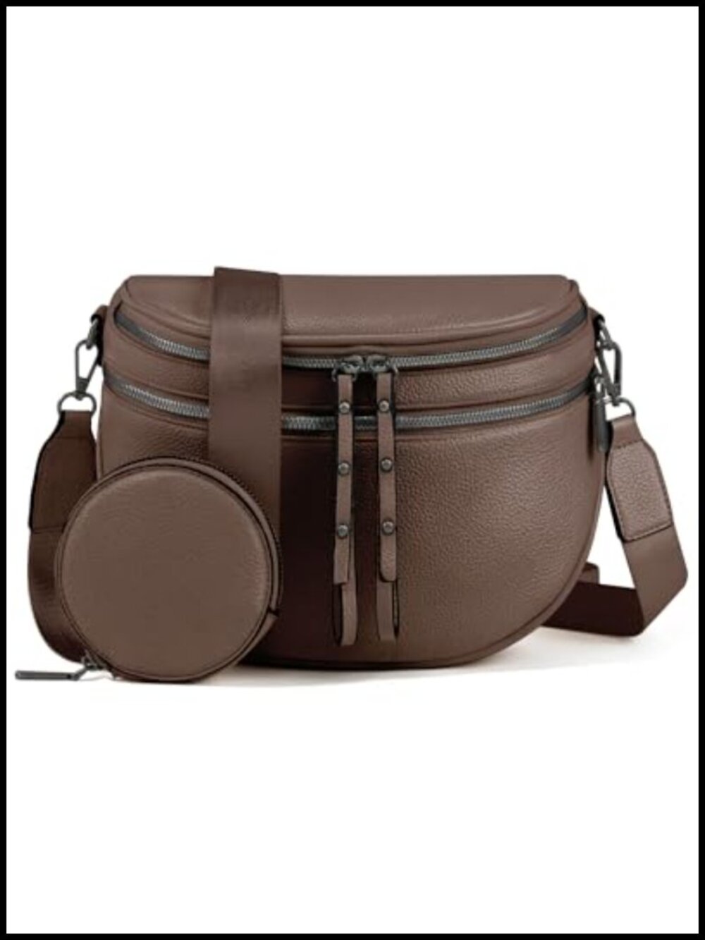 Vegan Leather Crossbody Bum Bag Convertible Wide Strap Women